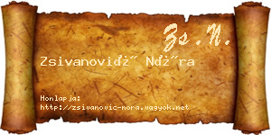 Zsivanović Nóra névjegykártya