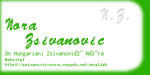 nora zsivanovic business card